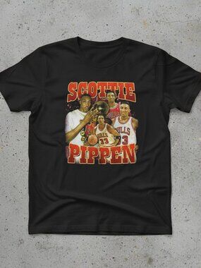 Scottie Pippen Chicago Bulls Vintage Graphic T-Shirt – 90s Basketball Legend Tee